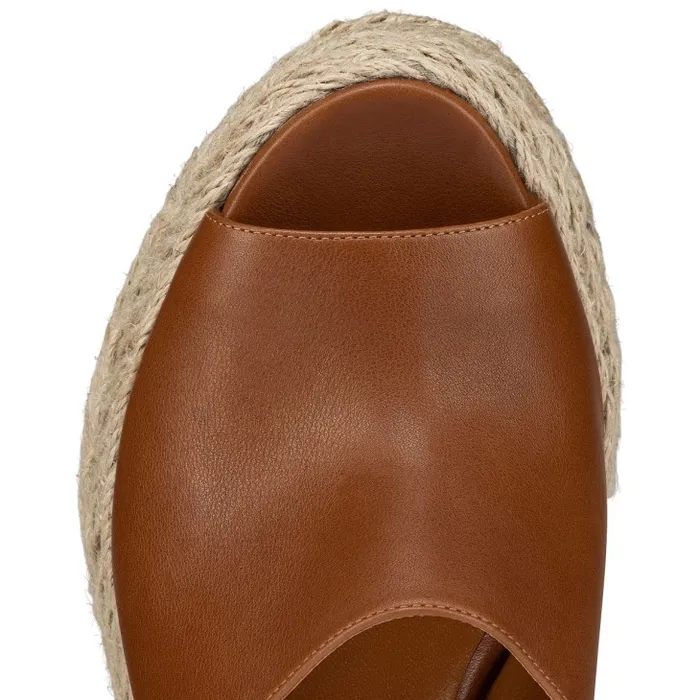 Women Ariella Zeppa 130 Mm Espadrilles 8211 Calf Leather 8211 Cuoio Christian Louboutin Platforms