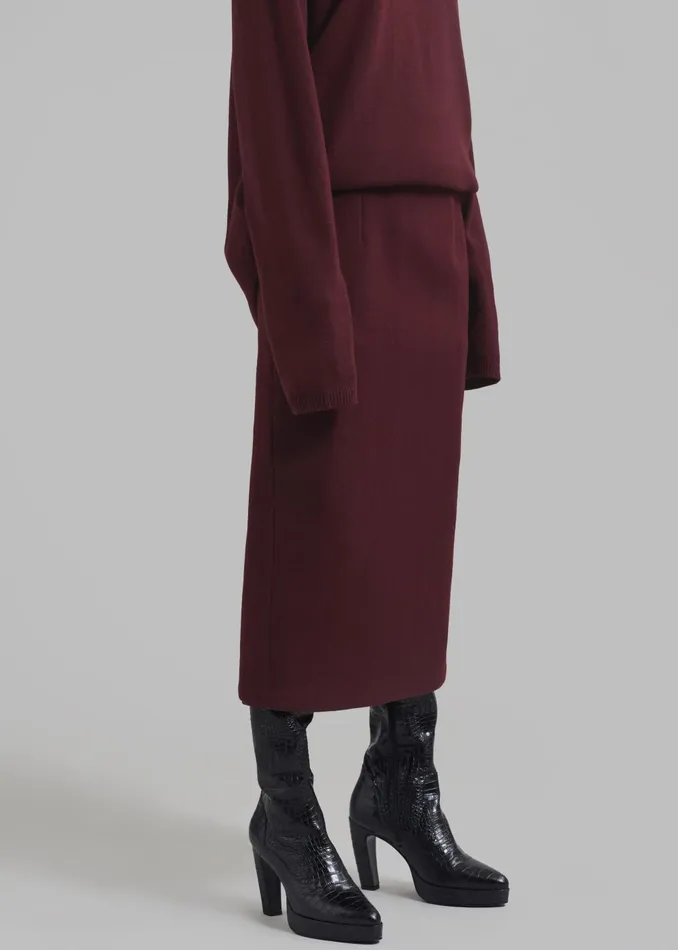 Women Arley Midi Skirt 8211 Burgundy The Frankie Shop Bottoms