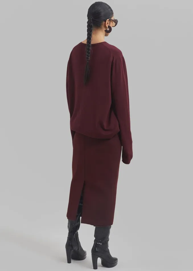 Women Arley Midi Skirt 8211 Burgundy The Frankie Shop Bottoms
