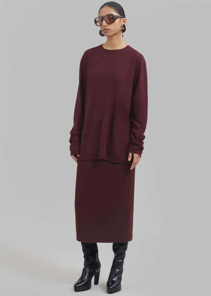 Women Arley Midi Skirt 8211 Burgundy The Frankie Shop Bottoms