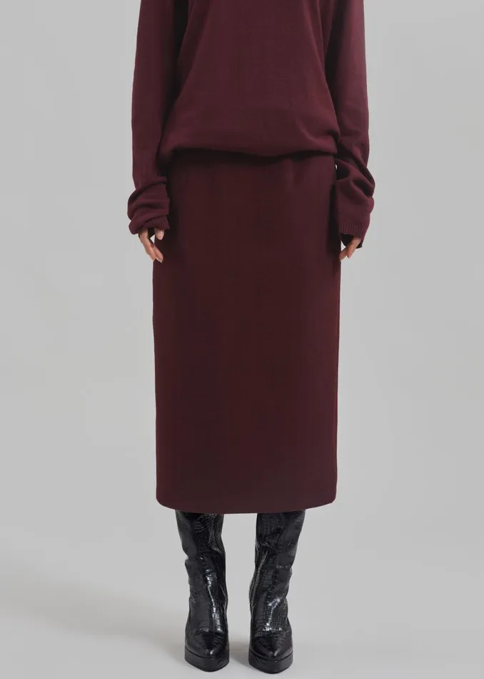 Women Arley Midi Skirt 8211 Burgundy The Frankie Shop Bottoms