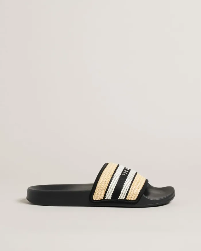 Women ASEEKA 8211 Raffia Webbing Sliders Black Ted Baker Trainers Women ASEEKA 8211 Raffia Webbing Sliders Black Ted Baker Trainers