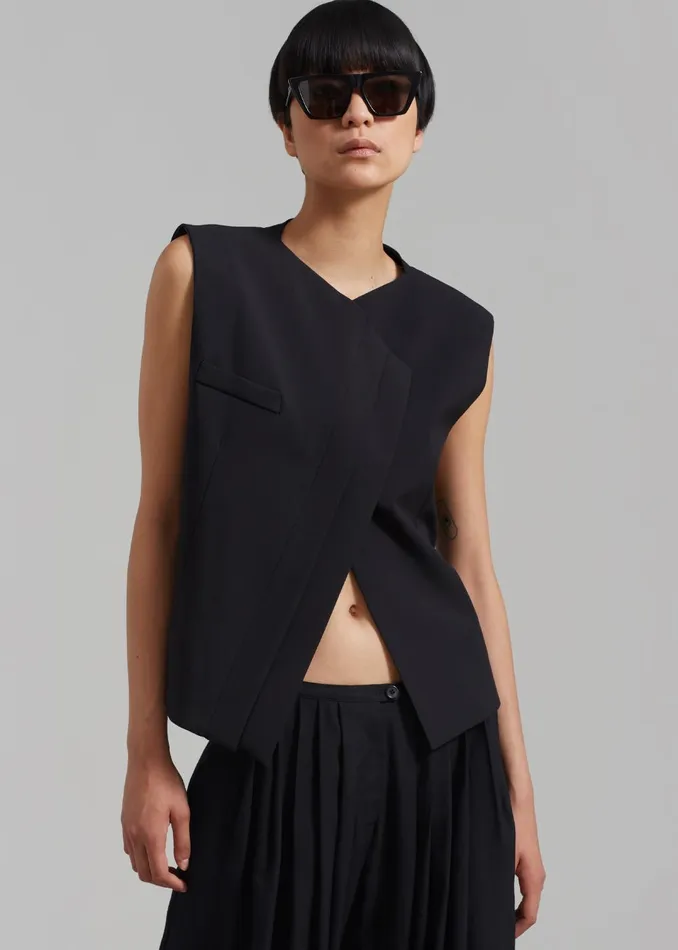 Women Ashton Cross Vest 8211 Black The Frankie Shop Outerwear