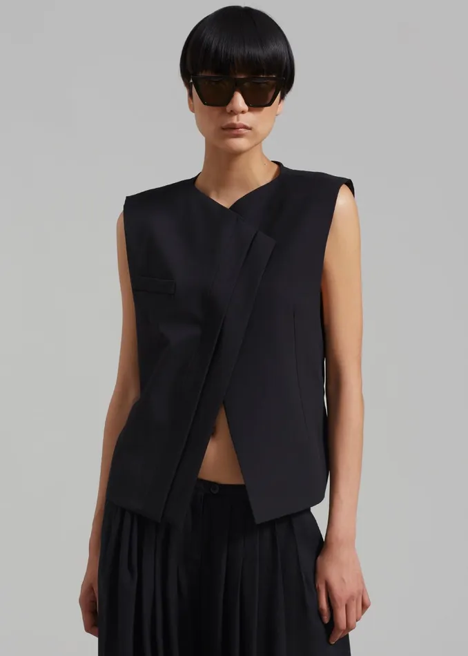 Women Ashton Cross Vest 8211 Black The Frankie Shop Outerwear