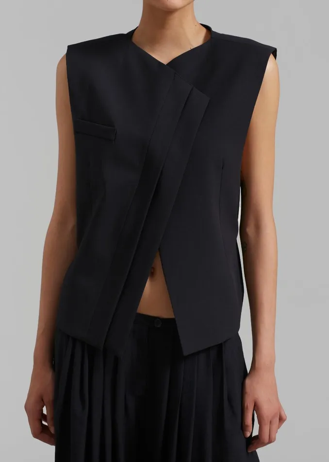 Women Ashton Cross Vest 8211 Black The Frankie Shop Outerwear