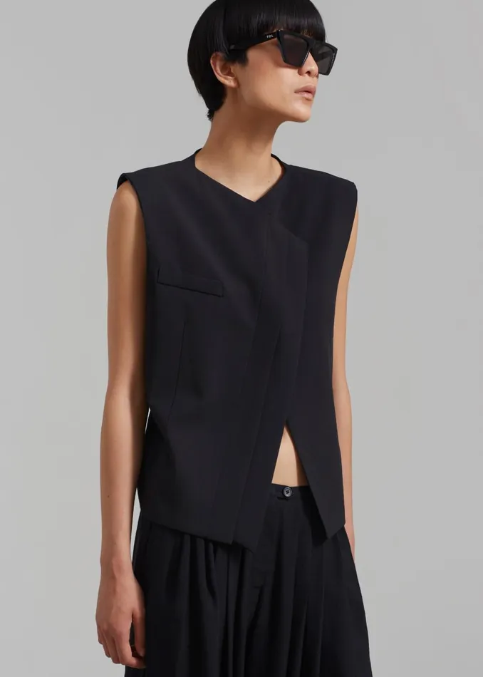 Women Ashton Cross Vest 8211 Black The Frankie Shop Outerwear