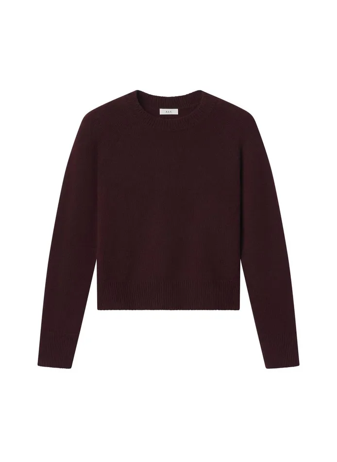 Women Ashtyn Cashmere Crew Neck Sweater Burgundy ALC Sweaters