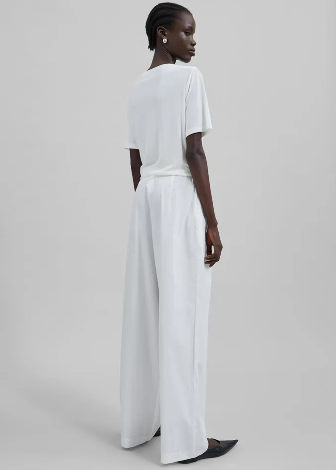 Women Asten VNeck TShirt 8211 White The Frankie Shop Tops