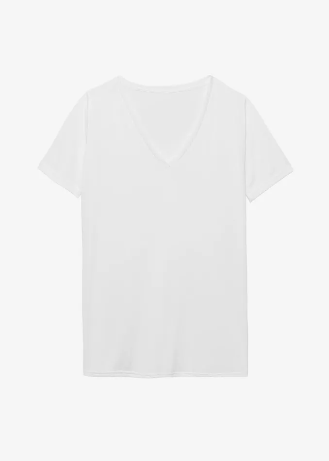 Women Asten VNeck TShirt 8211 White The Frankie Shop Tops