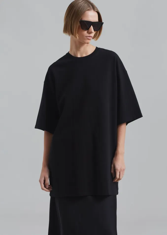 Women Avak Oversized Tee 8211 Black The Frankie Shop Tops