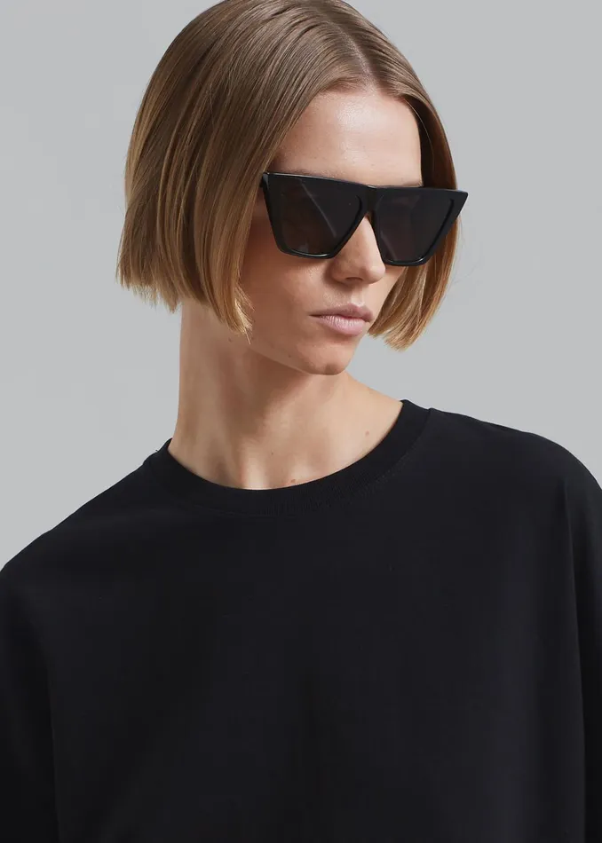 Women Avak Oversized Tee 8211 Black The Frankie Shop Tops