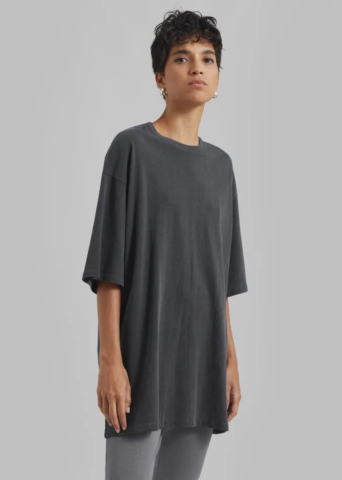 Women Avak Oversized Tee 8211 Charcoal The Frankie Shop Tops