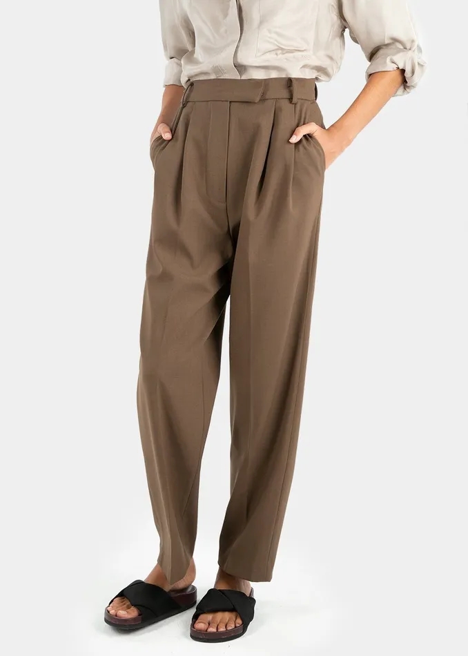 Women Bea Suit Pants 8211 Chocolate The Frankie Shop Bottoms