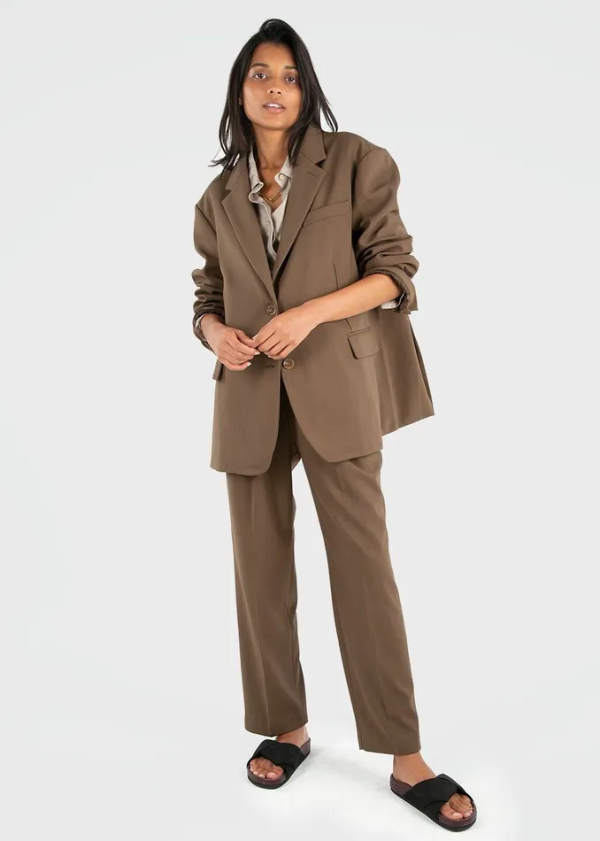 Women Bea Suit Pants 8211 Chocolate The Frankie Shop Bottoms