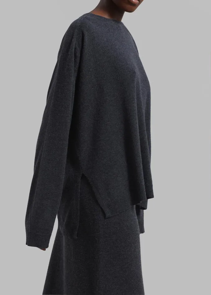 Women Bellamy Wool Sweater 8211 Charcoal The Frankie Shop Knitwear