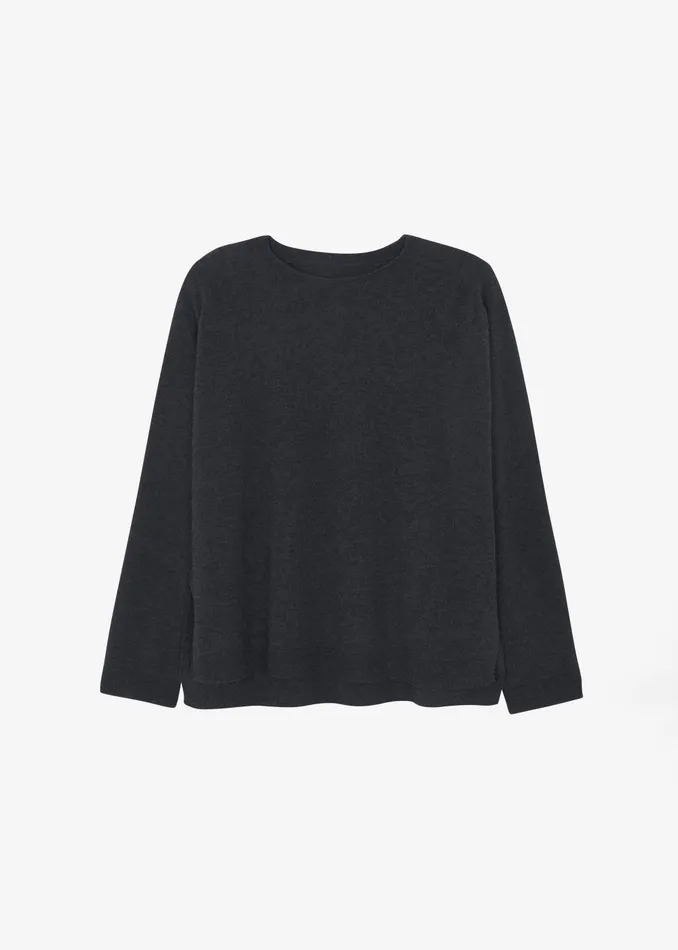 Women Bellamy Wool Sweater 8211 Charcoal The Frankie Shop Knitwear
