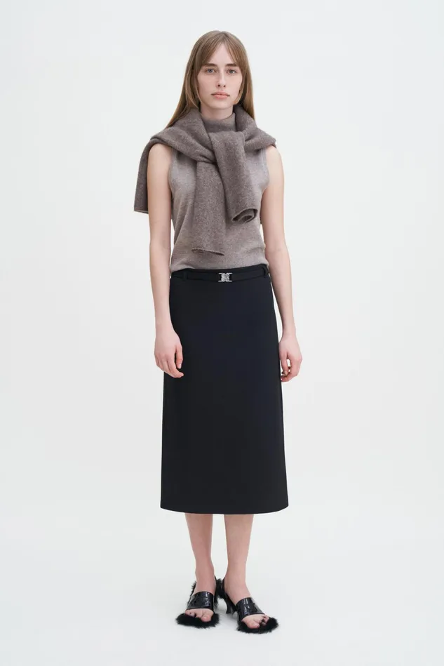 Women Belted Jersey Skirt Black Filippa K Skirts