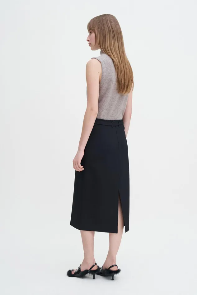 Women Belted Jersey Skirt Black Filippa K Skirts