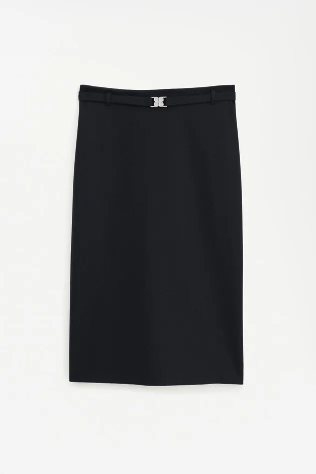 Women Belted Jersey Skirt Black Filippa K Skirts