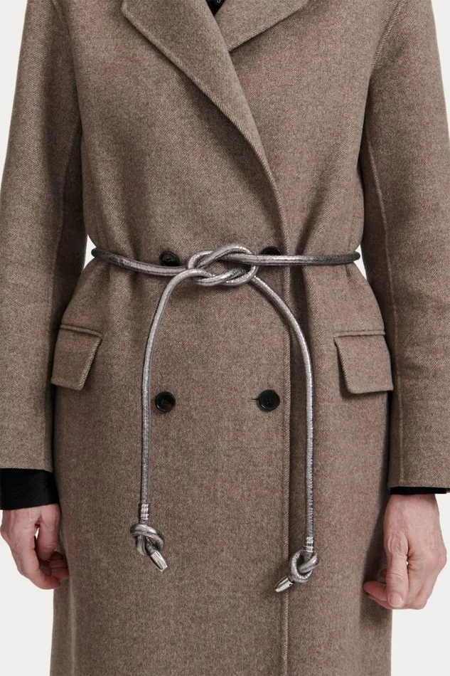 Women Belts Rachel Comey Tubular Tie Belt WHardware Silver