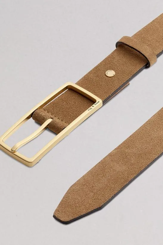 Women Belts Rag and Bone Rebound Suede Belt Camel