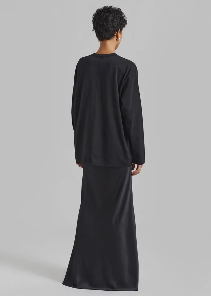 Women Bennett Long Sleeves Tee 8211 Black The Frankie Shop Tops