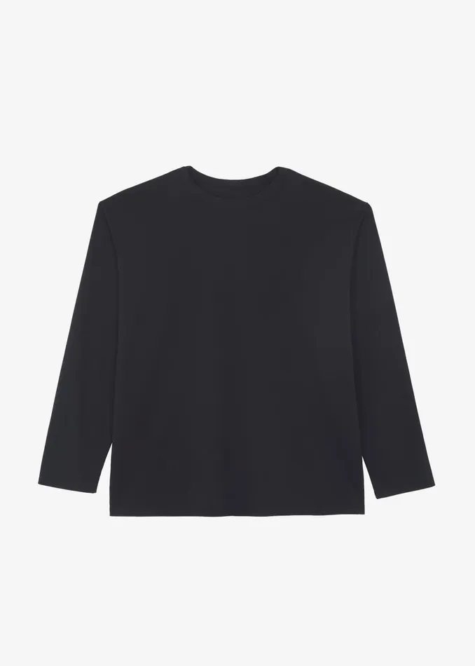 Women Bennett Long Sleeves Tee 8211 Black The Frankie Shop Tops