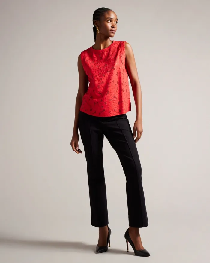 Women BETTYAN 8211 Devor Floral Boxy Fit Top Red Ted Baker Tops and Blouses Women BETTYAN 8211 Devor Floral Boxy Fit Top Red Ted Baker Tops and Blouses