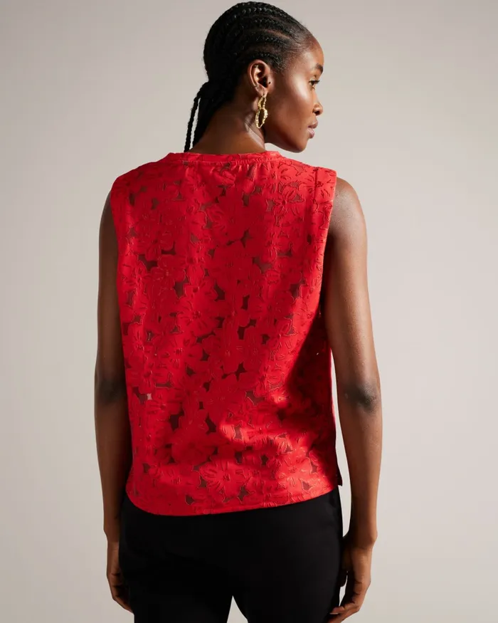 Women BETTYAN 8211 Devor Floral Boxy Fit Top Red Ted Baker Tops and Blouses Women BETTYAN 8211 Devor Floral Boxy Fit Top Red Ted Baker Tops and Blouses