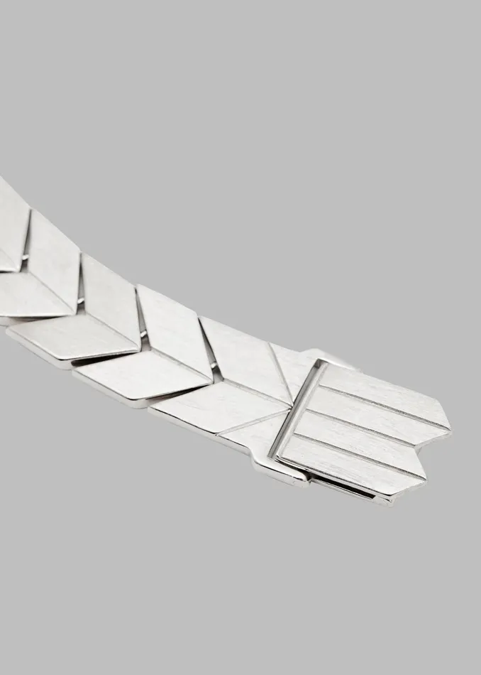 Women Bevza Flat Spikelet Bracelet 8211 Steel Grey The Frankie Shop