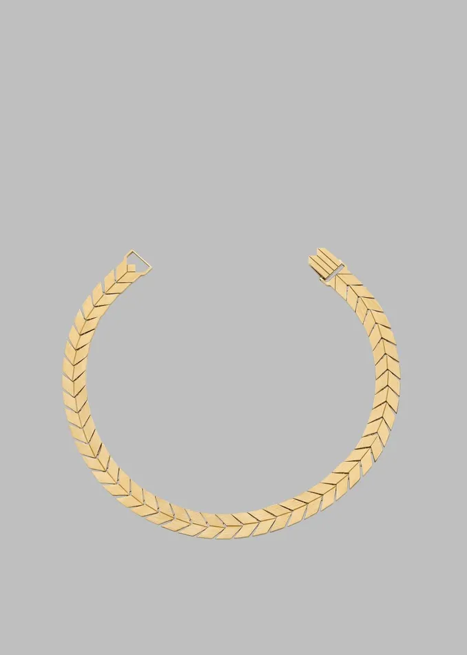 Women Bevza Flat Spikelet Choker 8211 Gold The Frankie Shop