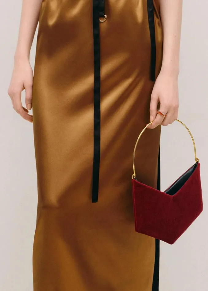 Women Bevza Grain Clutch 8211 Burgundy The Frankie Shop