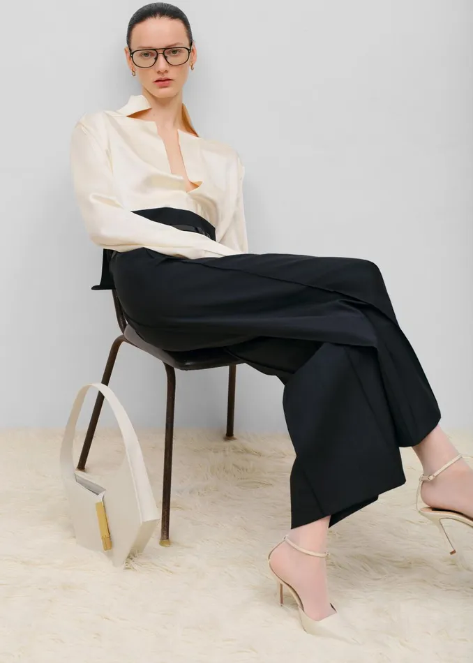 Women Bevza StandCollar Blouse 8211 Vanilla The Frankie Shop Tops