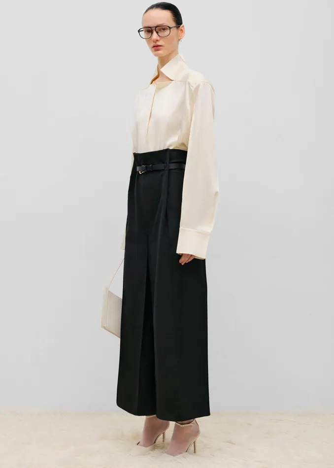 Women Bevza StandCollar Blouse 8211 Vanilla The Frankie Shop Tops