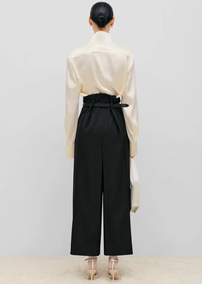 Women Bevza StandCollar Blouse 8211 Vanilla The Frankie Shop Tops