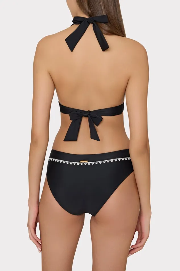 Women Bikinis Milly Crochet Stitch Bikini Bottom Blackwhite