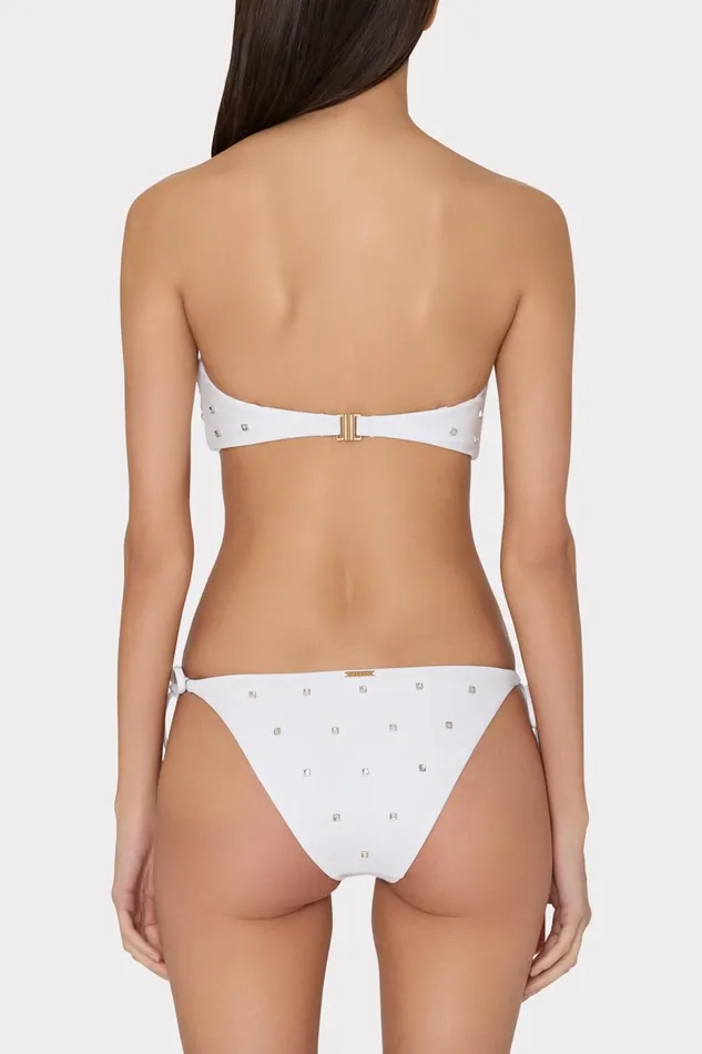 Women Bikinis Milly Millie Diamond Heat Set String Bikini Bottom White Women Bikinis Milly Millie Diamond Heat Set String Bikini Bottom White