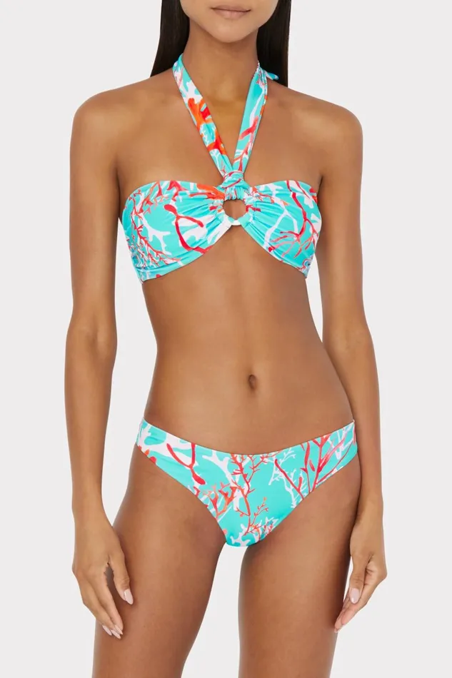 Women Bikinis Milly Monique Bandeau Halter Top Aqua Multi Women Bikinis Milly Monique Bandeau Halter Top Aqua Multi
