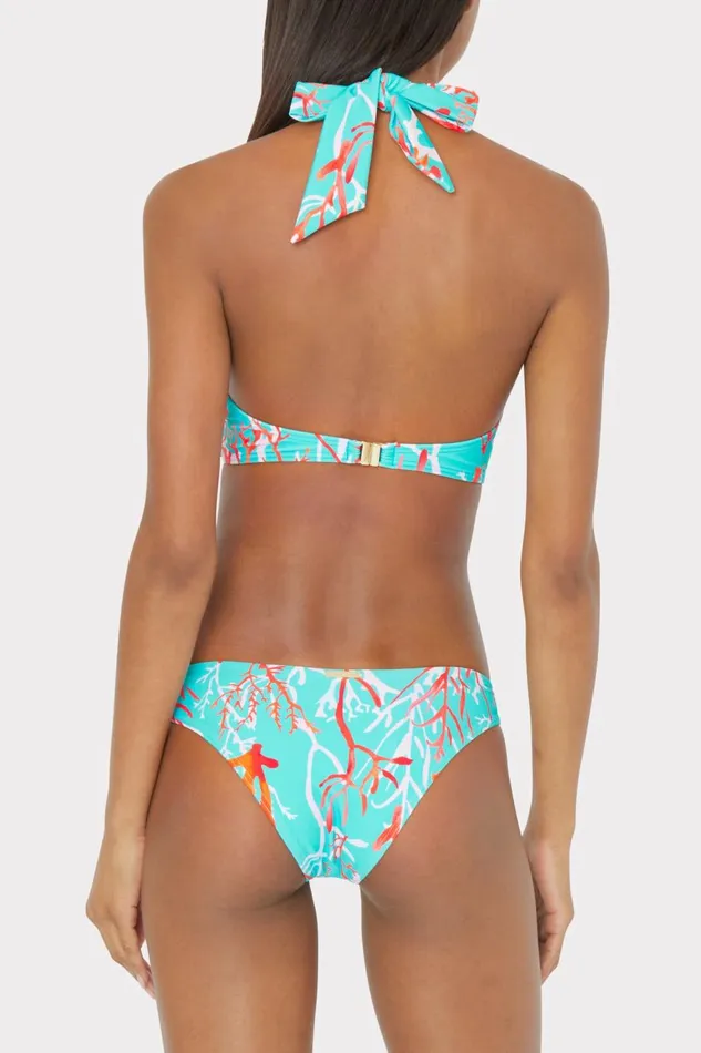 Women Bikinis Milly Monique Bandeau Halter Top Aqua Multi Women Bikinis Milly Monique Bandeau Halter Top Aqua Multi