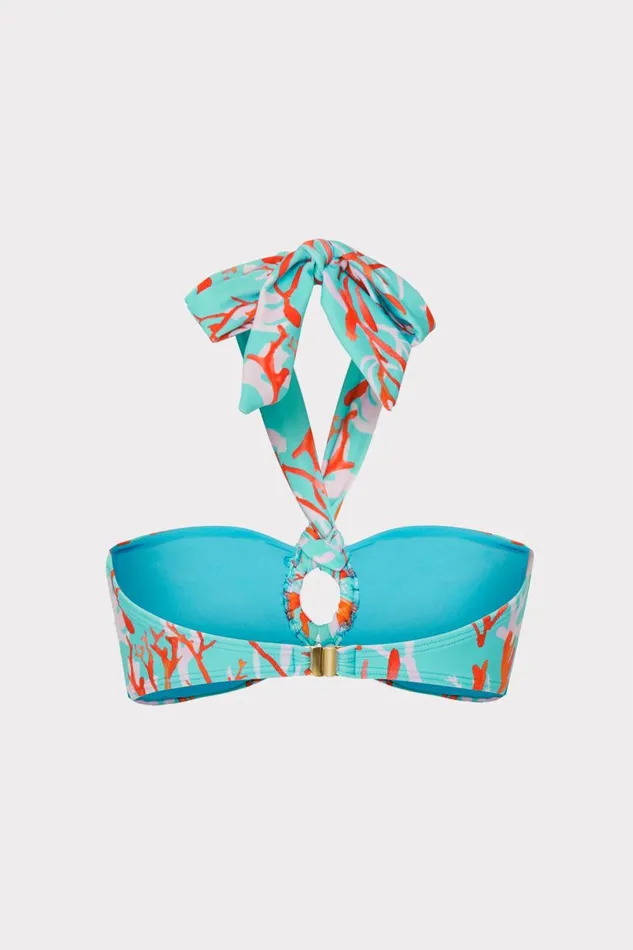 Women Bikinis Milly Monique Bandeau Halter Top Aqua Multi Women Bikinis Milly Monique Bandeau Halter Top Aqua Multi