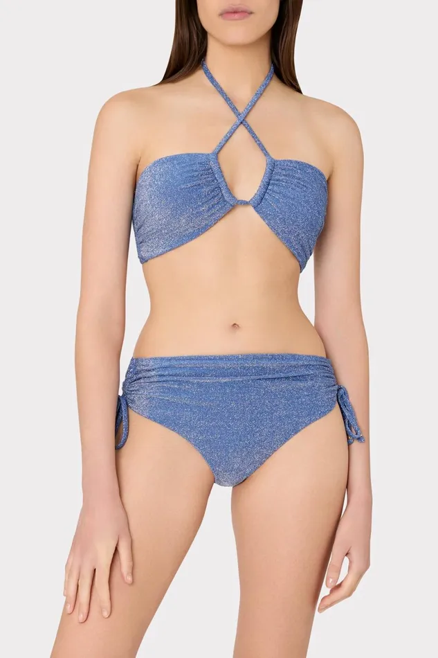 Women Bikinis Milly Shimmer Halter Bikini Top Blue Women Bikinis Milly Shimmer Halter Bikini Top Blue