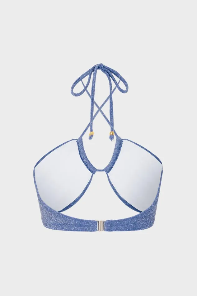 Women Bikinis Milly Shimmer Halter Bikini Top Blue Women Bikinis Milly Shimmer Halter Bikini Top Blue