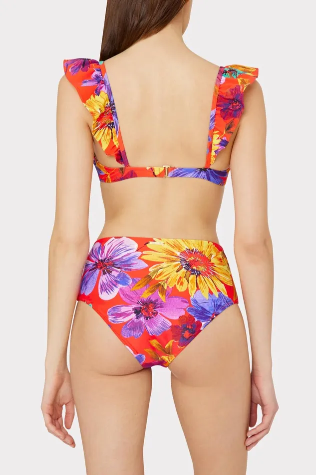 Women Bikinis Milly Tie Bikini Bottom Red Multi Women Bikinis Milly Tie Bikini Bottom Red Multi