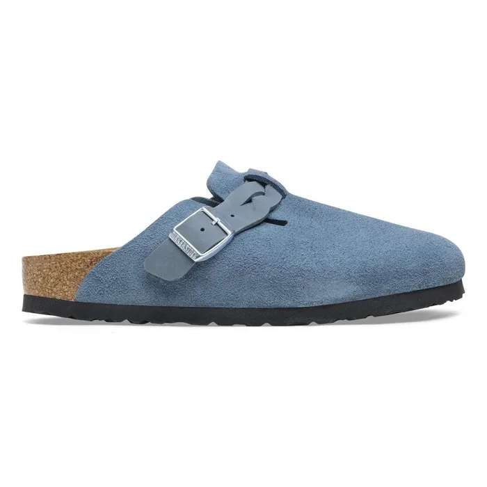 Women Birkenstock Clogs Boston Braided Elemental Blue