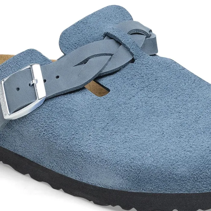 Women Birkenstock Clogs Boston Braided Elemental Blue
