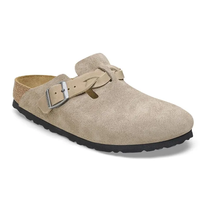 Women Birkenstock Clogs Boston Braided Taupe