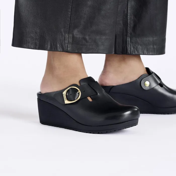 Women Birkenstock Clogs Fanny RingBuckle Blackblack