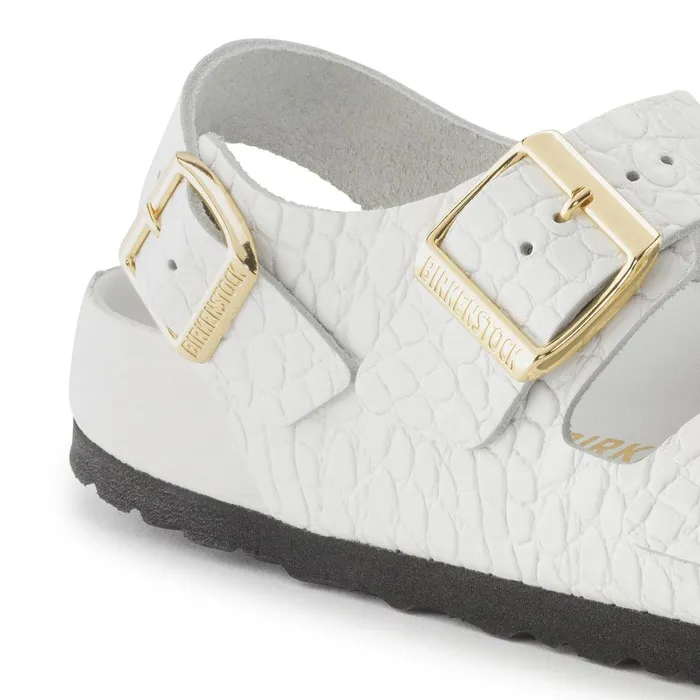 Women Birkenstock MultiStrap Milano Emboss White
