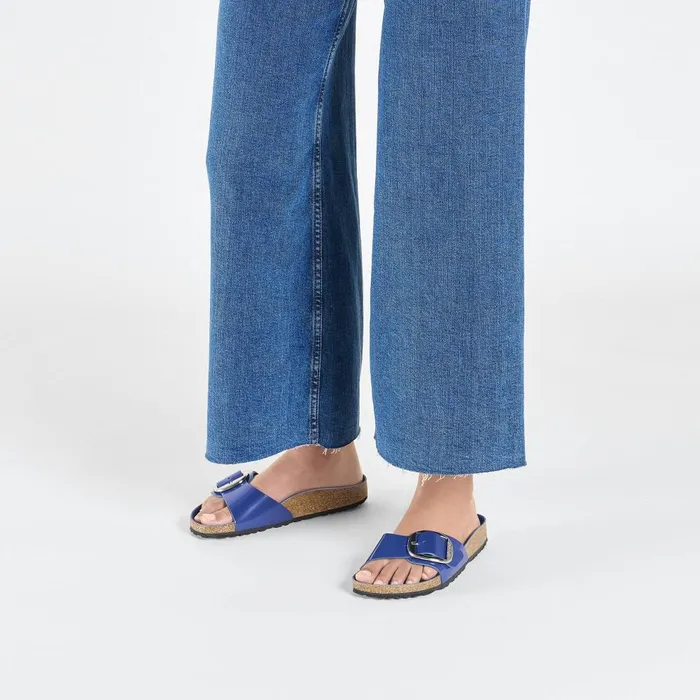 Women Birkenstock OneStrap Madrid Big Buckle Highshine Cobalt