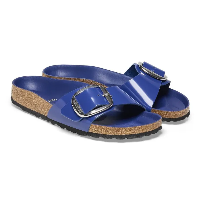 Women Birkenstock OneStrap Madrid Big Buckle Highshine Cobalt